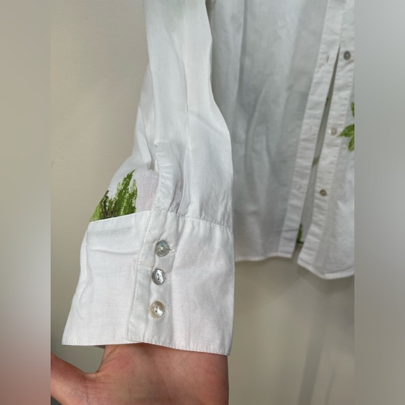 Floral Button-Up Shirt Cotton Women's Additions by Chico's Size 3 - Picture 4 of 16